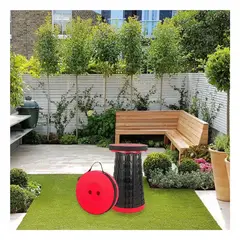 GENERICO - Pack4 Silla Portatil y Comoda en Rojo Y+Banderitas Adhesivas