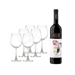 FERRAND - Set Copas Sommelier x 6 +Vino Tinto Dizeres 750ml