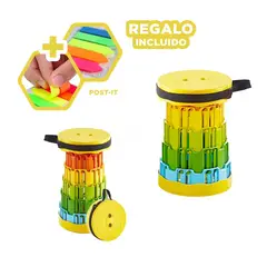 GENERICO - Pack4 Silla Compacta en Amarillo Y+Banderitas Adhesivas