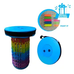 GENERICO - Pack4 Silla Resistente de Tapa Azul Y+Banderitas Adhesivas