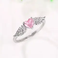LA TIENDA 88 JOYAS Y ACCESORIOS - La Tienda 88 - Anillo Mujer Alas de Angel Bañado Oro 18k - Rosa
