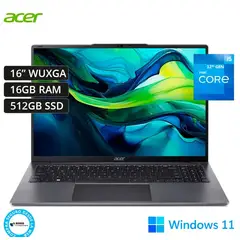 ACER - I5 1235U 16GB DDR5 512GB 16 WUXGA WINDOWS 11 HOME OEM