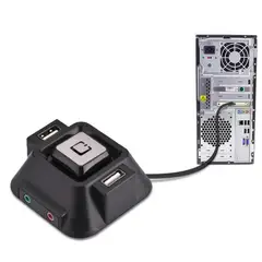 GENERICO - Boton Extensor Encendido Usb PC Puerto audio + Bracker