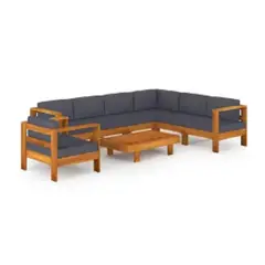 MOBILIARI - SOFA TERRAZA WEST BROMWICH 10 PIEZAS GRIS OSCURO