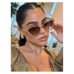 GENERICO - Lentes Gafas De Sol Retro Con Forma De Ojo De Gato Champagne