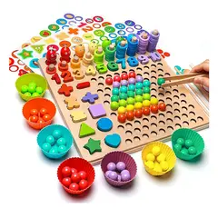 GENERICO - Juego Montessori Educativo 8 en 1 – Números, Colores y Pesca