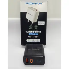 ROMAX - CARGADOR DADO TURBO POWER 66W 2 PUERTOS PD/USB