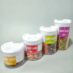 GENERICO - Set 4 contenedores o recipientes herméticos de acrilico transparente