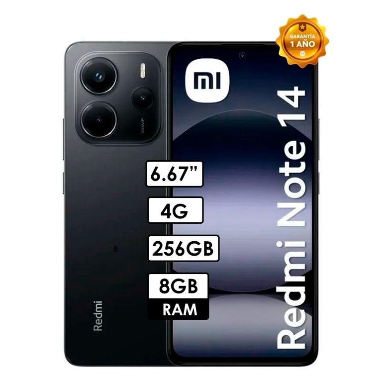 Redmi Note 14 4G 8GB RAM/ 256GB NEGRO