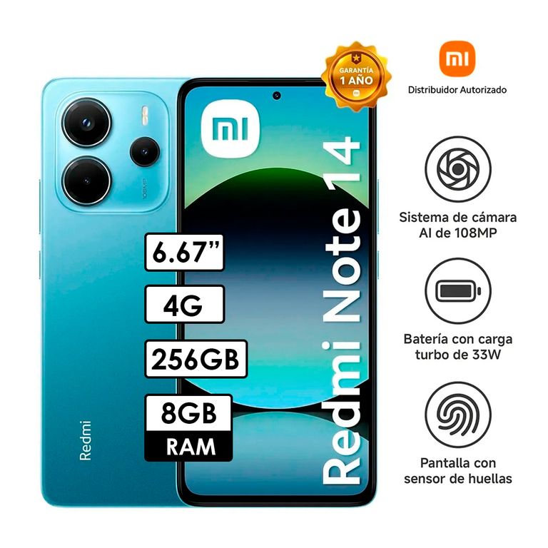 Redmi Note 14 4G 8GB RAM/ 256GB Azul