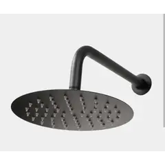 GENERICO - Ducha española negra redonda de 8 pulgadas