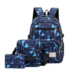 GENERICO - Mochila Escolar Moda 3 Piezas Gran Capacidad