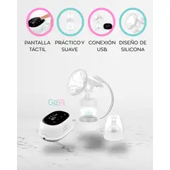 CARESTINO - Extractor Eléctrico con mamadera «LATTE» Gris