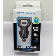 ROMAX - CARGADOR PARA CARRO TURBO POWER 66W PORT USB