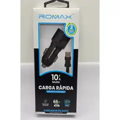 ROMAX - CARGADOR PARA CARRO INCLUYE CABLE PORT USB+C 66W