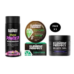GENERICO - Pack Element Perfect Cera Polvo Texturizador Y Black Gel