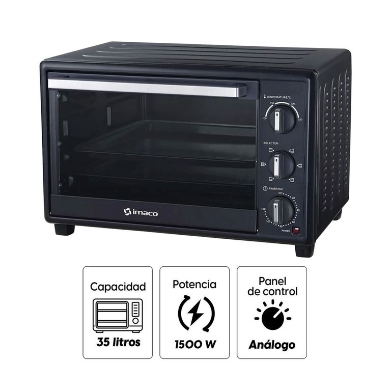 HORNO ELÉCTRICO METAL 35 Lts. C/ROSTICICERO – HES 35R