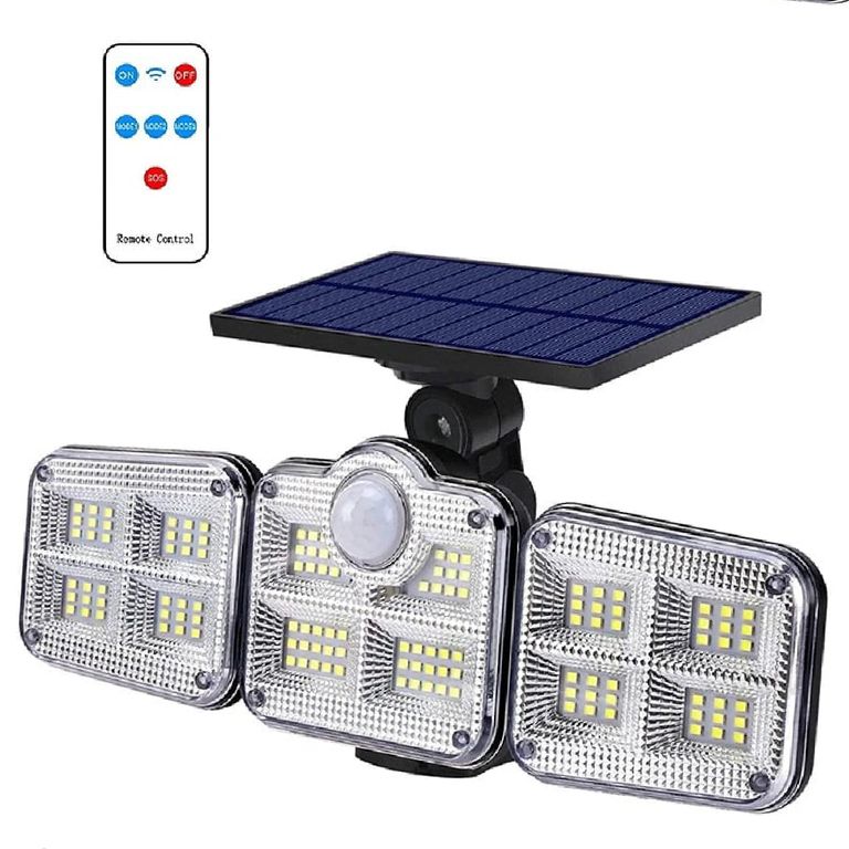 Lampara Reflector con Sensor para Exteriores Panel Solar Luz LED