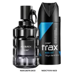 CYZONE - - Set All Black Perfume y Trax Make Out Deo