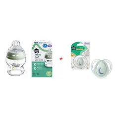 TOMMEE TIPPEE - Biberón Recien Nacido Vidrio 150ml + Chupon Anatomico