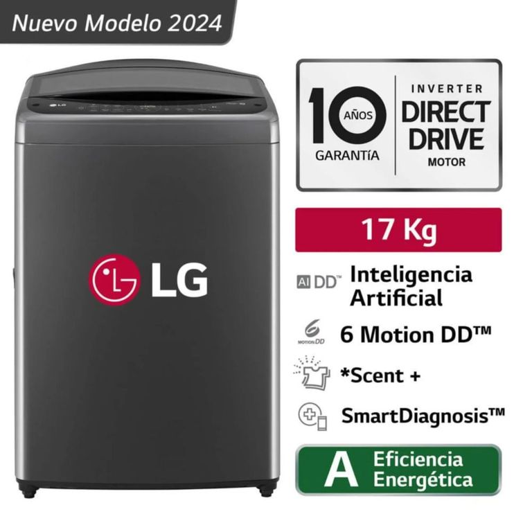 Lavadora WT17BV6T 17kg Ai DD Inteligencia Artificial Carga Superior - Negro Claro
