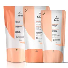 NATURA - KIT Repuesto x3 Tododia Durazno y Almendra Nutrición Shampoo + Acondicionador y CPP