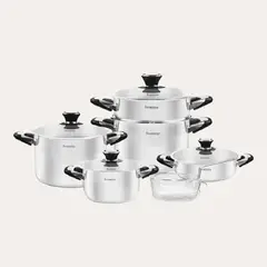 FINEZZA - Juego De Ollas De ACERO INOXIDABLE 11 Pzas