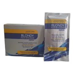 LANOSTERIN - Caja de Polvo Decolorante Azul Profesional de 12 unidades de 50 gr C/U