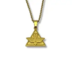 SANTORAL - Dije Espíritu Santo y Cadena Dorada - Acero