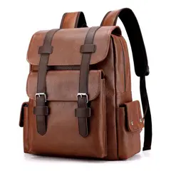 GENERICO - Mochila de hombre cuero pu coreano
