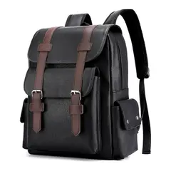 GENERICO - Mochila de hombre cuero pu coreano