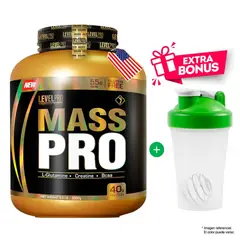 LEVEL PRO - Proteína Mass Pro 3 kg Vainilla - 29 Servicios