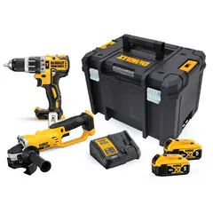 DEWALT - Kit Taladro Brushless + Esmeril+ Baúl T-Stak