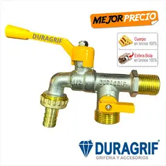 DURAGRIF - CAÑO PARA LAVADORA DOBLE SALIDA BRONCE