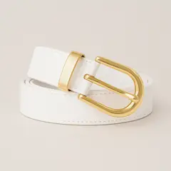 GENERICO - CORREA BLANCO PERLA CON HEBILLA DORADA