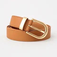 GENERICO - CORREA CAMEL CON HEBILLA DORADA