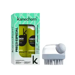 KANECHOM - Shampoo Acondicionador Coco 300ml Duo Pack + Dispensador