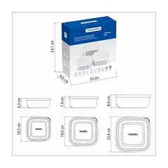 TRAMONTINA - Juego de Taper X3 piezas Cuadrado Acero Inox Freezinox