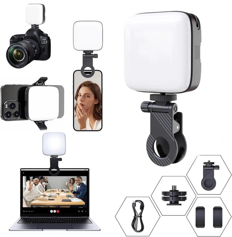 LUZ LED SELFIE CUADRADO PARA CELULAR MINI LUZ MULTIFUNCIONAL