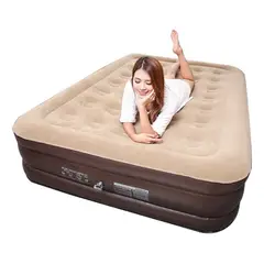 U BUY - Colchón Inflable Eléctrico Queen 2plazas Beige 200x150x43cm