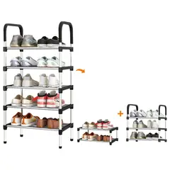 PENTHA - Zapatera de 5 Niveles Estante Organizador Armable Multifuncional