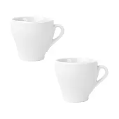 INSPIRA - Set de 2 Tazas de Cerámica Blanca Acabado Brillante