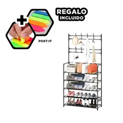 RYBIU IMPORT - Rack para Zapato con Ganchos 5 N Negro Y+Post-it Adhesivos