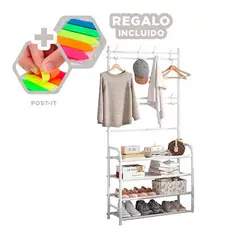 RYBIU IMPORT - Rack para Zapato con Ganchos 4 N Blanco Y+Post-it Adhesivos