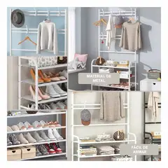 GENERICO - Pack4 Zapatera Moderna 4 N en Blanco Y+Regalo Stickers