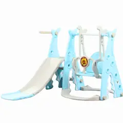 GENERICO - Juego 3 en 1 tobogán basketball y columpio para bebes azul