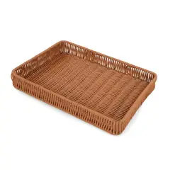GENERICO - Cesta Rectangular de Plastico Tejido de Alimentos 30x20x4cm