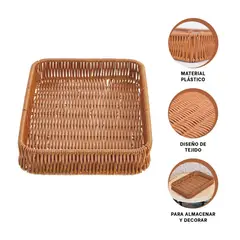 RYBIU IMPORT - Pack2 Cesta para Frutas en 30x20x4cm Y+Banderitas Adhesivas