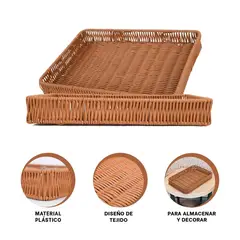 RYBIU IMPORT - Pack2 Canasta Funcional de 30x20x4cm Y+Ligas de Regalo