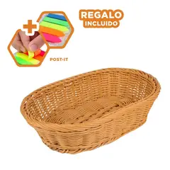 RYBIU IMPORT - Pack6 Cesta Ovalado de 35x25x7cm Y+Banderitas Adhesivas